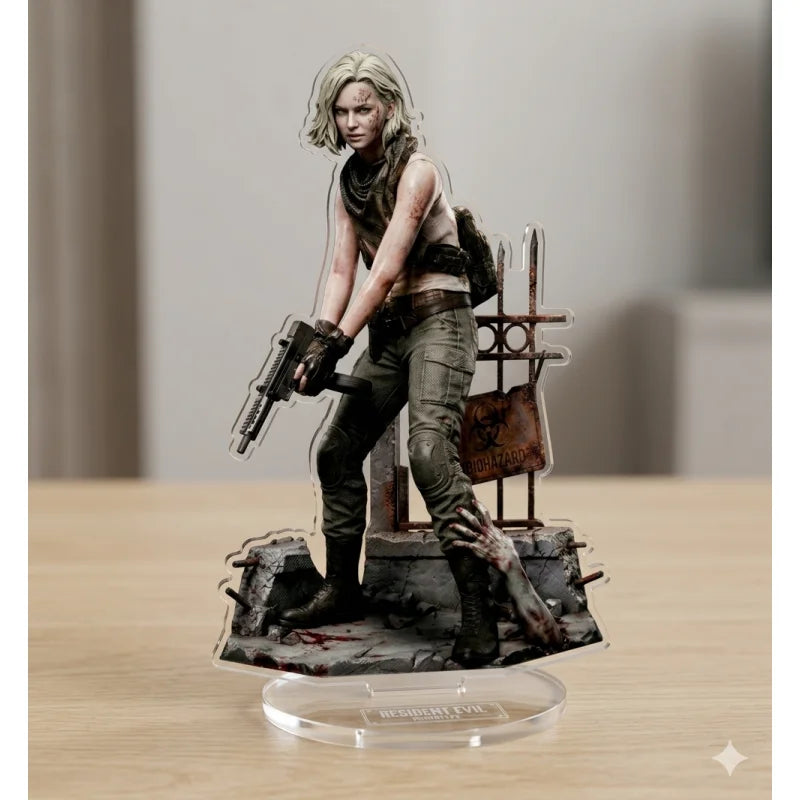 Resident Evil Game RE Ashley Leon Jill Acrylic Figure Stand Character Desktop Model Plate Display Prop Pendant Fan Gift Keychain