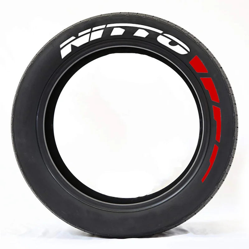 NITTO Tire Lettering Sticker 1.06'' Font Tall For 14''-22 Wheels With Transfer Film Permanent Car Tire Decals Waterproof
