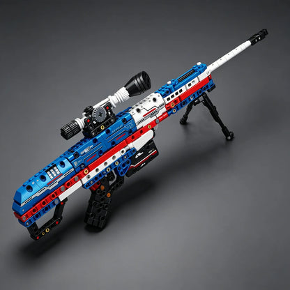 2026 New Model Toy Gun: M82A1 Sniper Rifle Building Blocks Set with Firing Function Gift in M82 Color Scheme