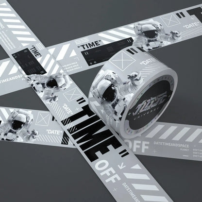 Space Astronaut Cyberpunk Warning Tape DIY Mechanical Decorative Tape Stickers Bicycle/Skateboards/suitcases/fish Tanks Stickers