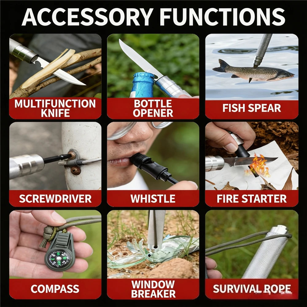 Multifunctional Folding Camping Shovel, Portable Military‑Style Survival Spade for Outdoor Camping Hiking Car Emergency