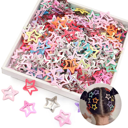50pcs/lot Metal Colorful Kids BB Hair Clips Y2K Star Hair Clips For Broken Hair Clip Bangs Hair Clip Girls Y2K Style Hair Clips