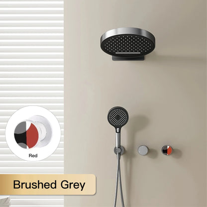 AITANA luxury brass gun gray wall mounted cold and hot water shower system simple design embedded bathroom faucet