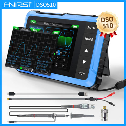 FNIRSI New DSO510 DSO152 DSO153 Mini Handheld Digital 2 IN 1 Oscilloscope Portable 48MS/s 10MHz Bandwidth Electronic Repair Tool