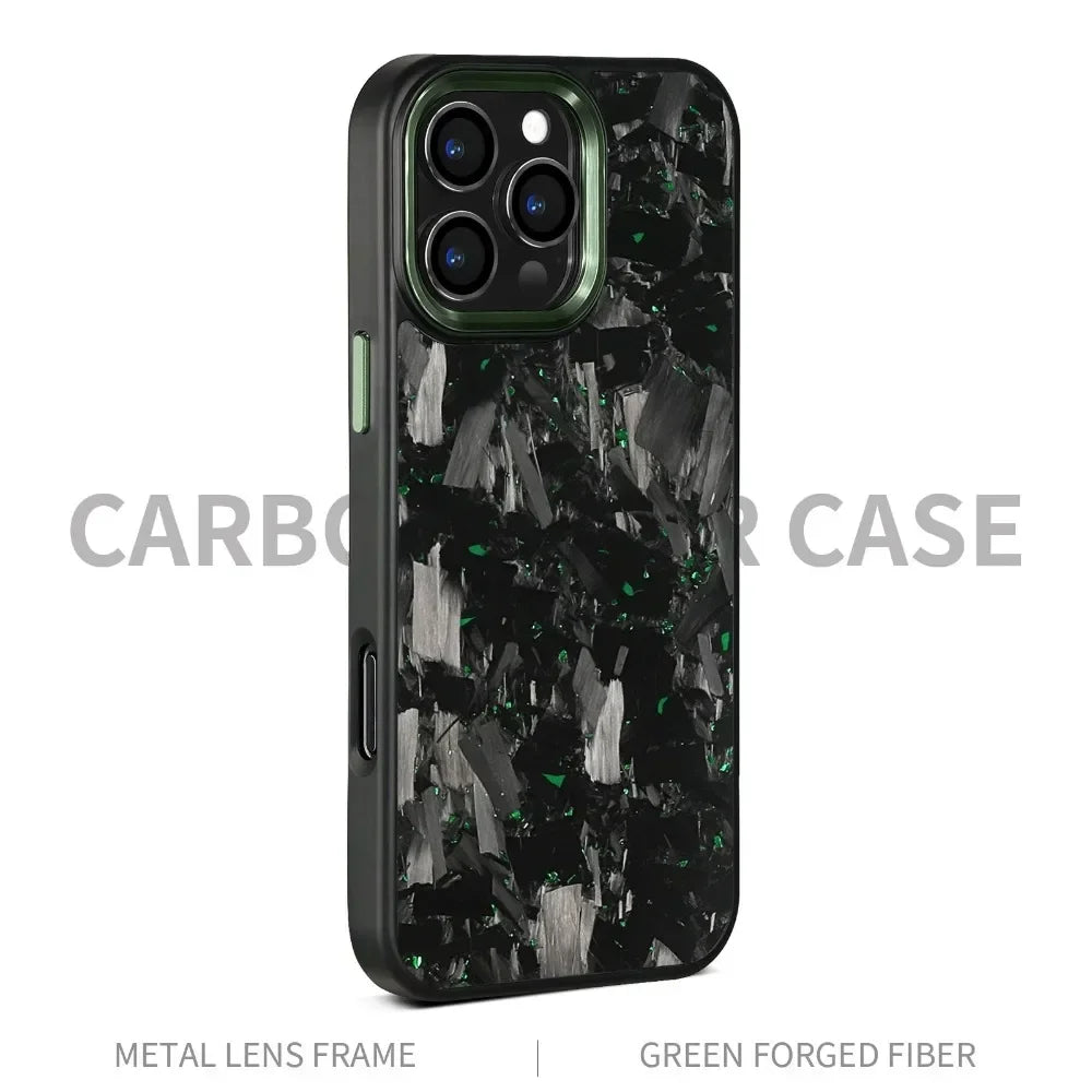 Real Carbon Fiber Armor100% Cover For IPhone 16Promax 15 Pro Max 14 13 12 11 Case Metal Frame Wireless Charge Forged Fiber Cover
