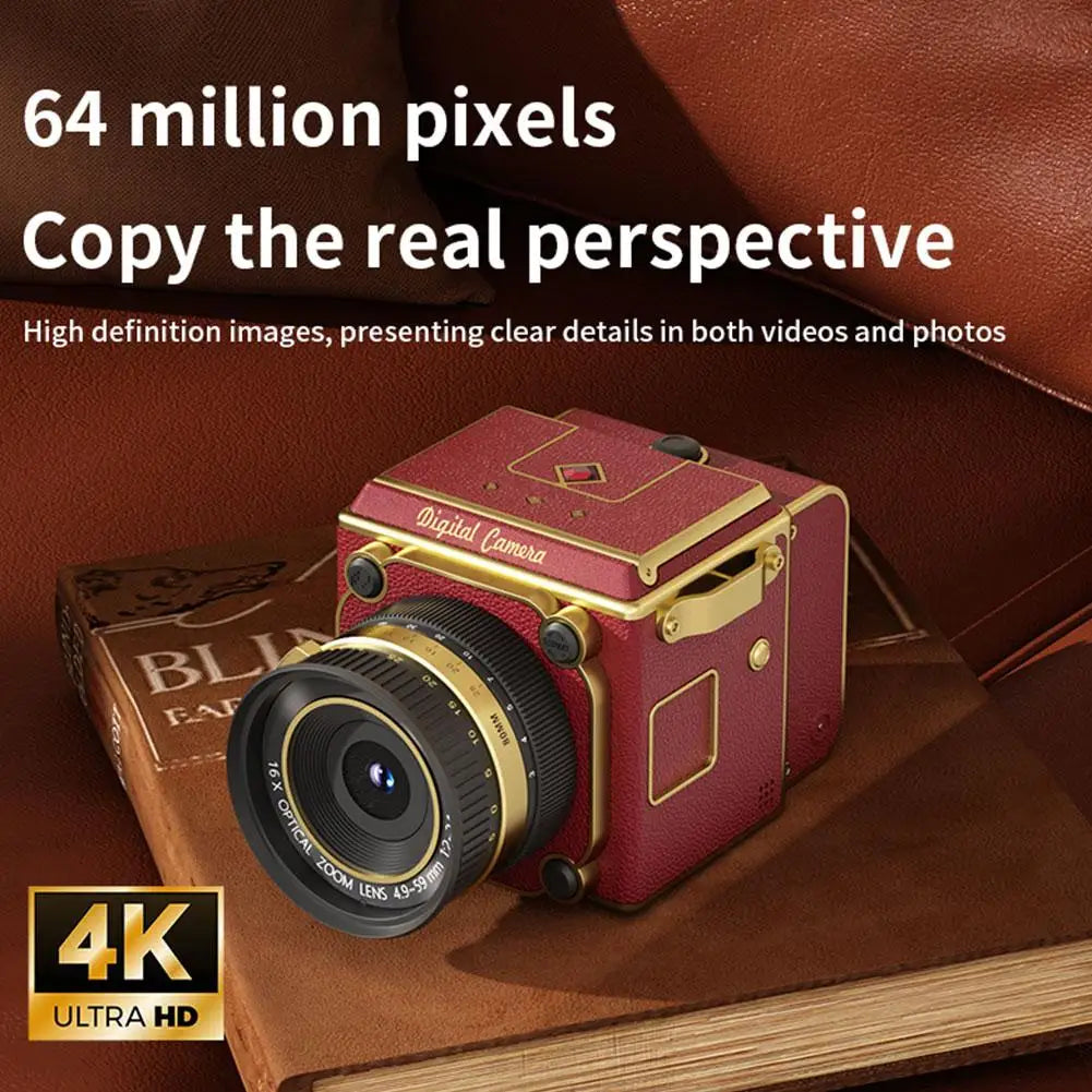 Retro Portable CCD 16X Digital Zoom Student-Friendly Simulation Double-Reflex Digital Camera For Beginner Photography Mini