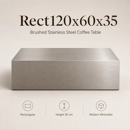 Modern Stainless Steel Coffee Table Square Rectangular Minimalist Center Tea Table for Living Room Apartment Hotel Furniture