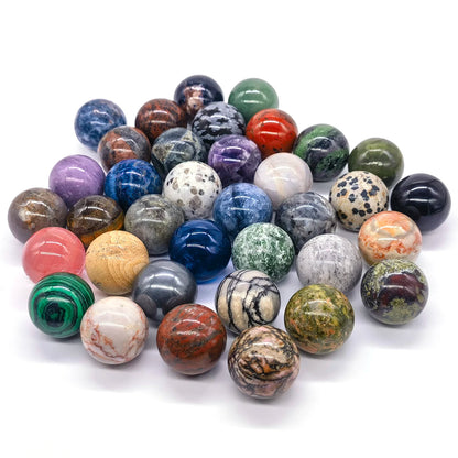 25mm Natural Stone Sphere Healing Crystal Magic Ball Amethyst Rose Quartz feng shui Collectibles energy balance Home Decor