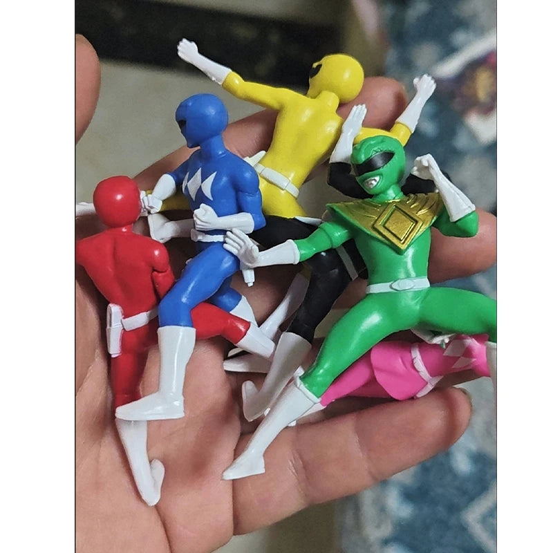 6-Piece Set Hasbro Power Rangers Series Small Size Genuine Model Toy Action Figure