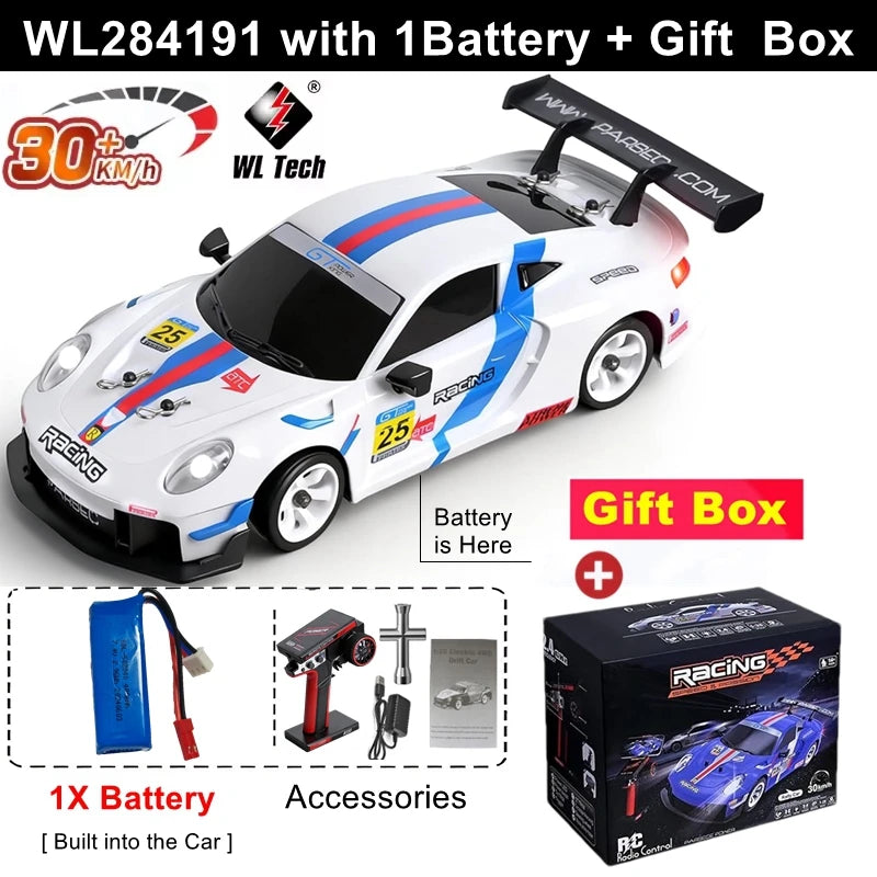 WLtoys 284191 284019-A Upgraded Gyro 1/28 RC Drifting Car 4WD High Speed Radio Control Model 2.4G Drift Racing Vehicle Mini Gift