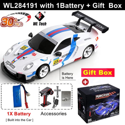 WLtoys 284191 284019-A Upgraded Gyro 1/28 RC Drifting Car 4WD High Speed Radio Control Model 2.4G Drift Racing Vehicle Mini Gift