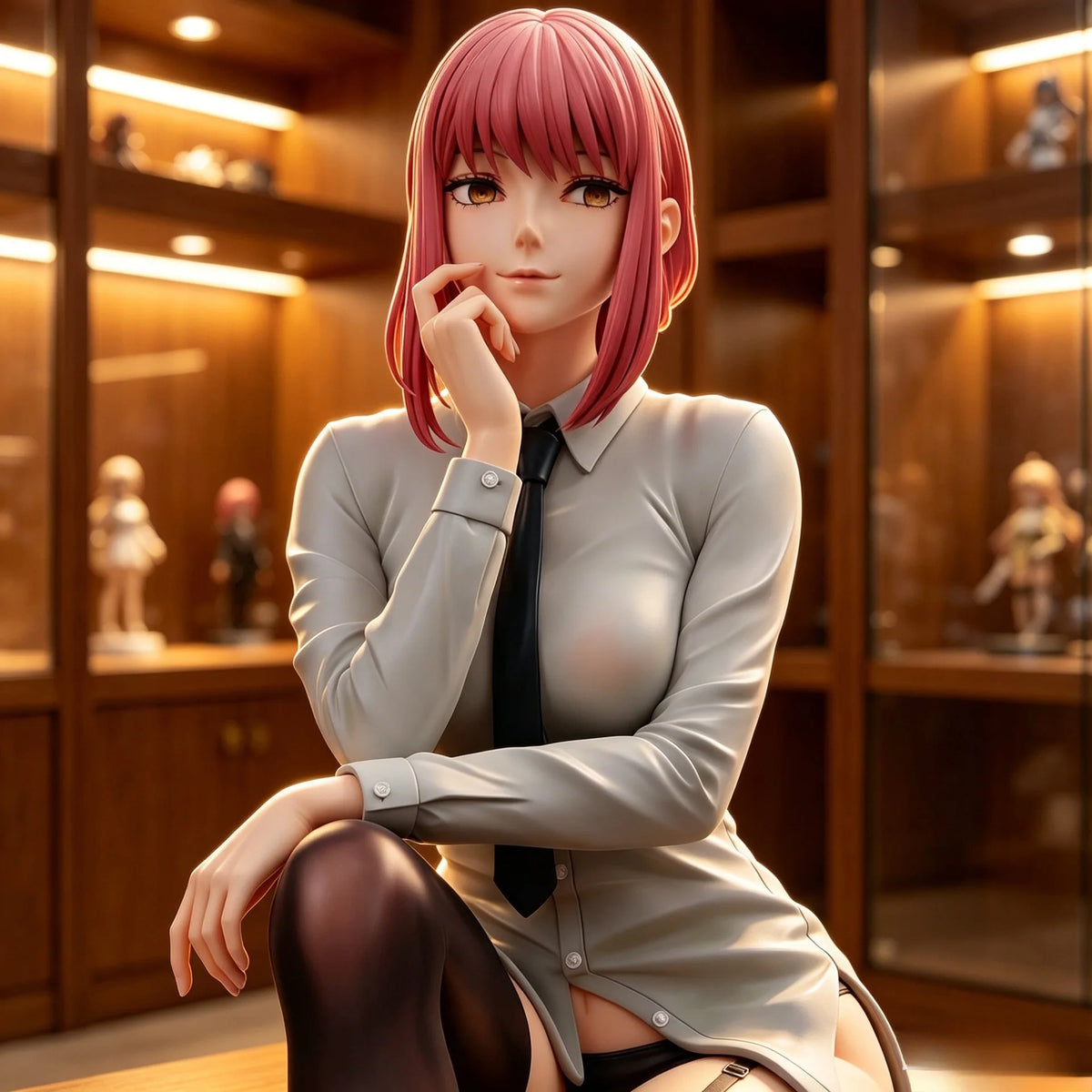 Chainsaw Man Hand Operated Sitting Mazima Animation anime Beautiful Girls Surrounding Tide Play Box Desktop Model Ornaments