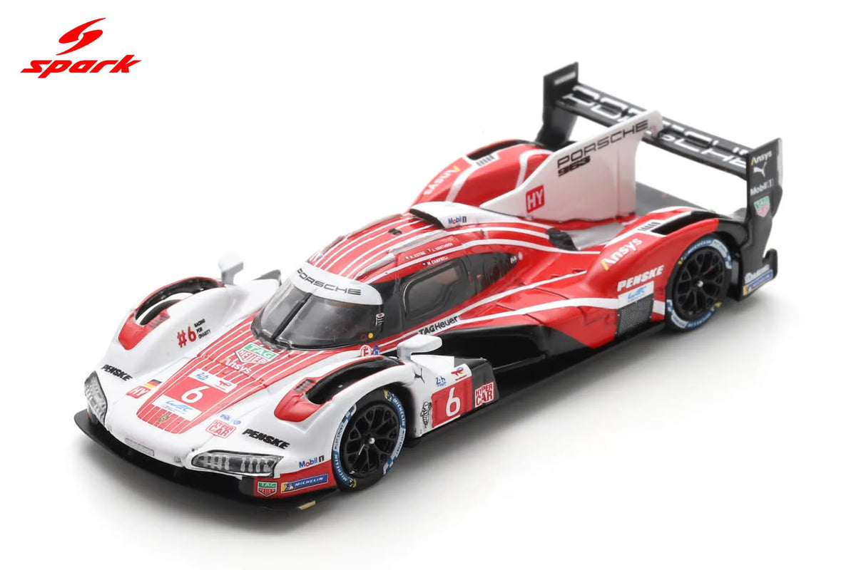 Spark 1:64 Porsche 963 No.6 PORSCHE PENSKEMOTORSPORT 2nd Le Mans 24H 2025 Alloy Diecast Car Model Collection Gift