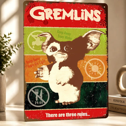 Gremlins Aluminum Posters Customized Metal Tin Sign Vintage Premium Dramatic Screen Scene Wall Art For Film Fans And Theaters