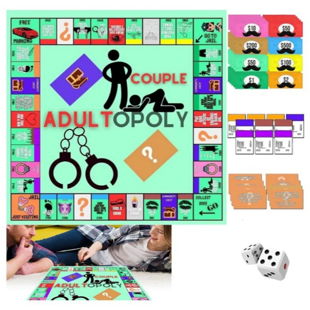 New Couple Board Game for Adults - Romantic Date Night Activity, 18+ Strategy Game with 50 Challenge Cards for 2 Players