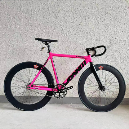 LOW Fixie Bicycle Aluminum Alloy Frame And Front Fork Fixie Bike Fixed Gear Bike 49T Spider Chianwheel 70mm Aluminum Alloy Rim