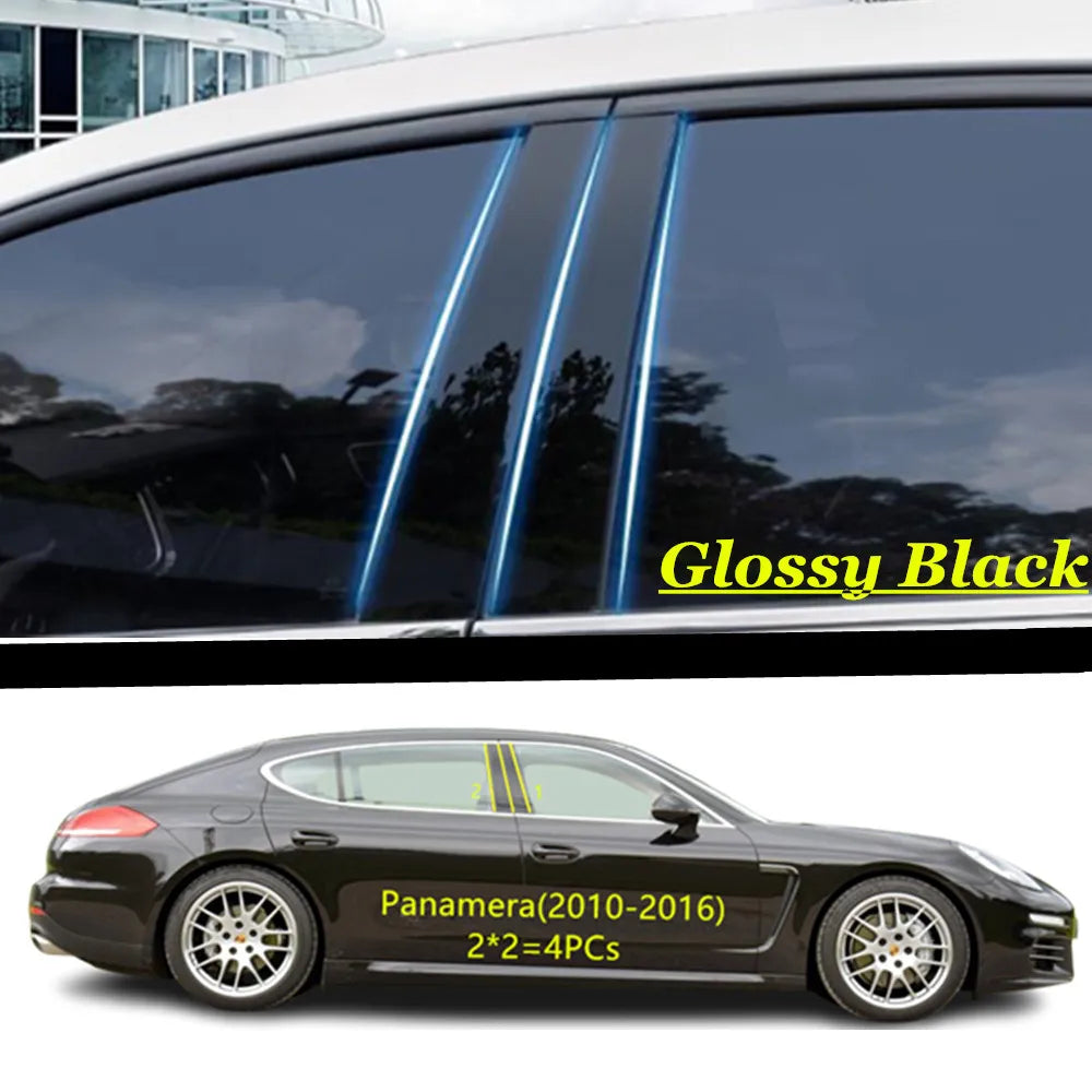 Car PC Material Pillar Post Cover Door Trim Window Molding Sticker Plate Accessories For PORSCHE Panamera 2010-2023/Macan 2014+