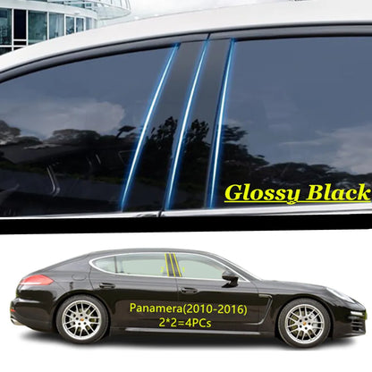 Car PC Material Pillar Post Cover Door Trim Window Molding Sticker Plate Accessories For PORSCHE Panamera 2010-2023/Macan 2014+