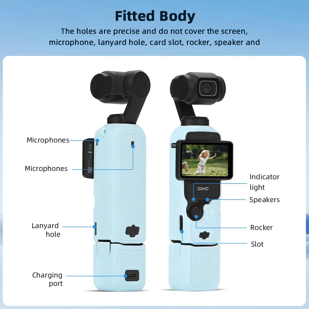 New DJI OSMO Pocket3 Silicone Case scratch-resistant lens protection cover suitable for DJI OSMO Pocket3 outer shell accessories