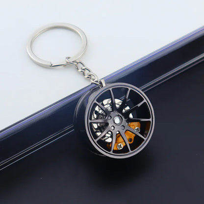 F1 Wheel Hub Keychain Pendant Car Keys Holder Keyring 3D Alloy Model Tyre Car Key Chain Charm Racing Lovers Collectibles