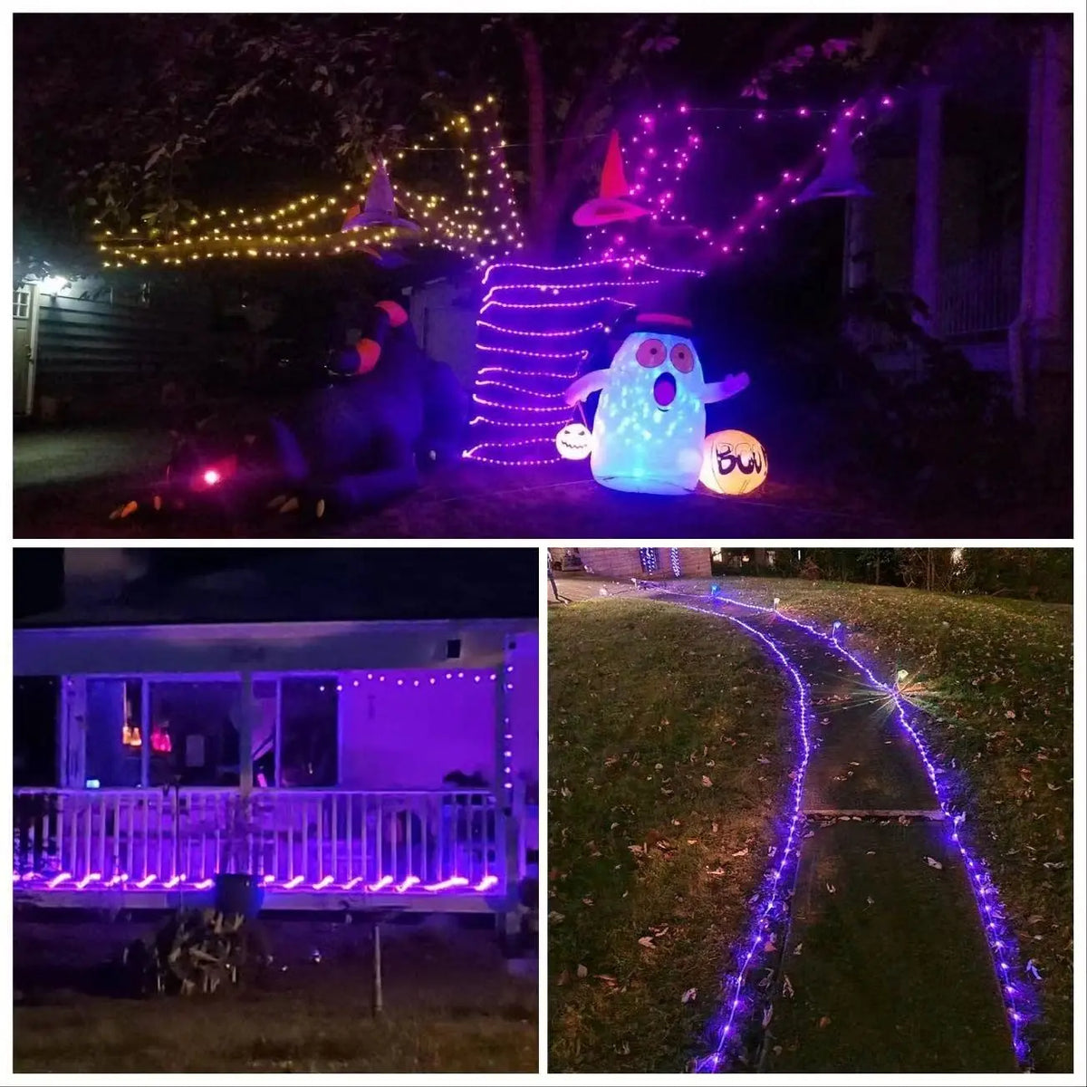 12m/22m/32m Solar Powered Christmas Tree Flexible Fairy Tube Rope String Lights W/Remote Control Copper Wire Outdoor Decoration