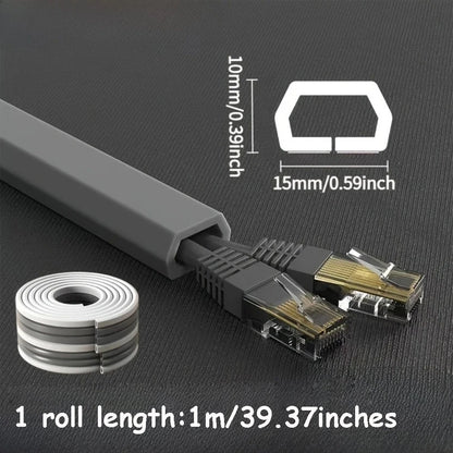 1PC 1/3M Self-Adhesive PVC Cable Management Strip Decorative Wire Protection Strip Suitable for Covering Wires on Walls Floors