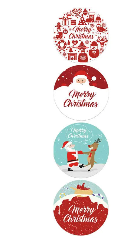 Christmas gift stickers decorative sealing sticker Merry Christmas Reward Self-adhesive labels  Day party