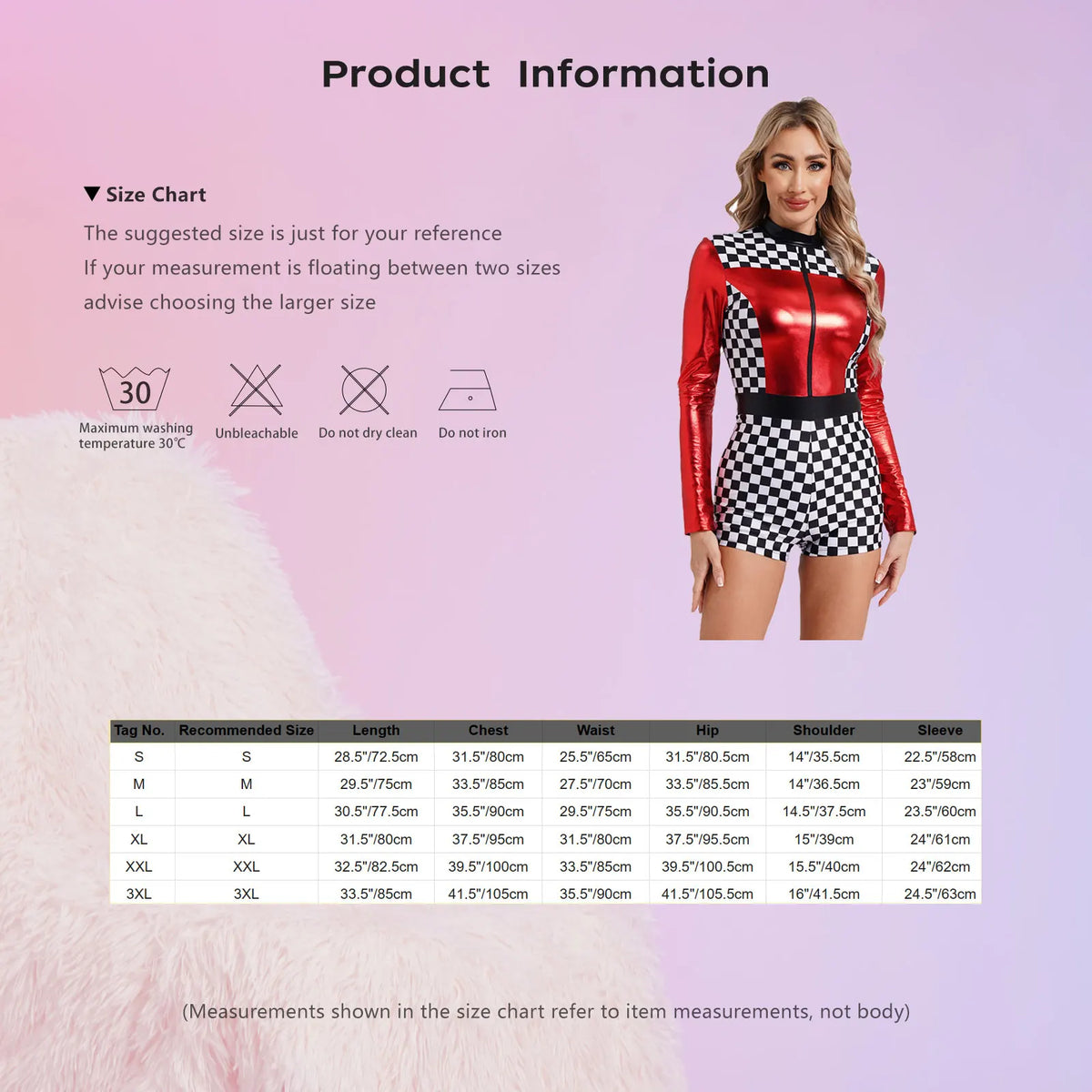 Women's Race Car Driver Romper Bodysuit Halloween Cosplay Costumes Theme Checkerboard Print Long Sleeve Boyshorts Racer Jumpsuit