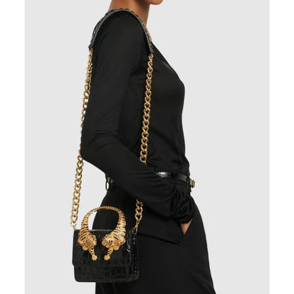 2026 New Luxury Designer Handbag for Women Crocodile Effect Leather Tiger-sculpted Top Handle Fashion Evening Shoulder Bag