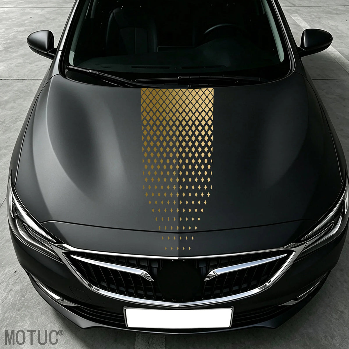 Diamond Rhombus Mesh Engine Hood Sticker Universal Car Hood Decal Self‑Adhesive Waterproof Cool Auto Exterior Tuning Accessory