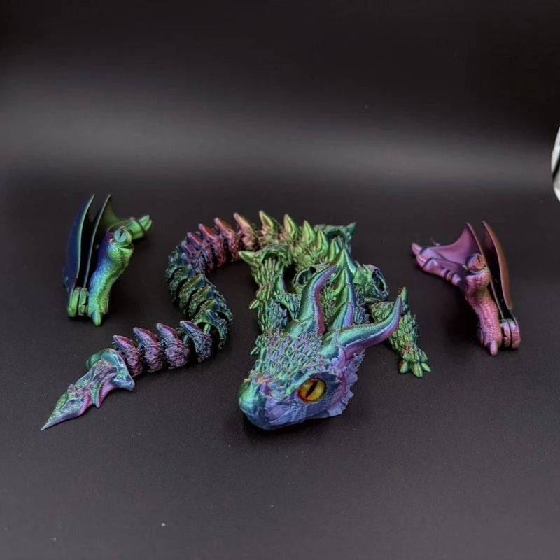 New 3D Printed Wyvern Dragon with Wings Simulation Model Gift Articulated Dragons Fidget Dragons Desktop Ornaments