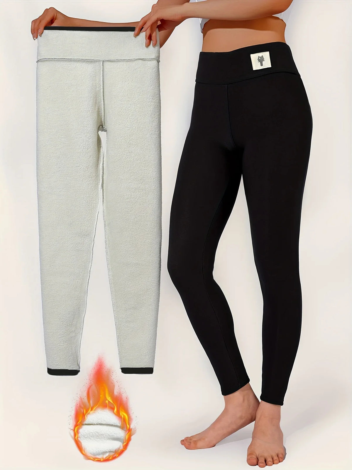 Winter Thicken Warm Leggings Women Lamb Cashmere Joggers High Waist Fleece Elastic Tights Warm Tights Pants Slim Velvet Legging