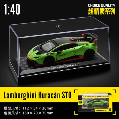 CCA MSZ 1:36~1:47 Lamborghini Aventador SVJ 63 Maserati Land Rover Guard BMW Benz Car Model With Helmet Acrylic Box Alloy Car