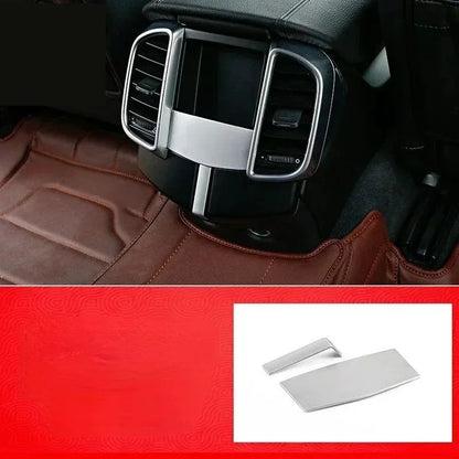 For Porsche Macan Cayenne 2011-2022 ABS Red Car Rear Air-conditioning Outlet Frame Cover Trim Interior Car Accessories