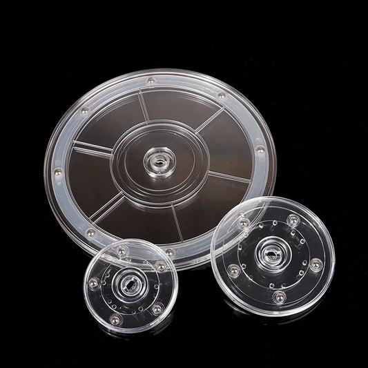 7-20cm Acrylic 360 Rotating Display Stand Turntable Transparent Round Base Lazy Jewelry Decor Swivel Plates Furniture Hardware