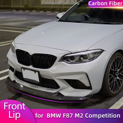 Full Carbon Fiber Front Bumper Lip Spoiler for BMW F87 M2 Competition M2C Coupe 2018-2020 Car Front Lip Chin Apron Body Kit