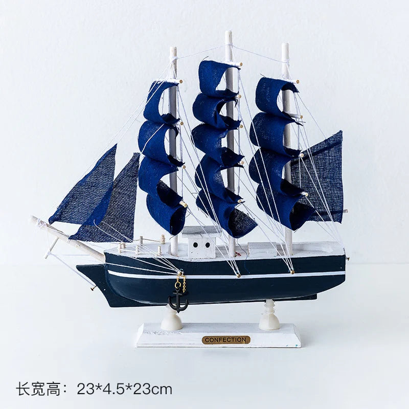 Wooden Sailboat Model Handcrafted Coastal Nautical Decor Table Centerpiece For Living Room Office Desk Gift For Adults And Teens