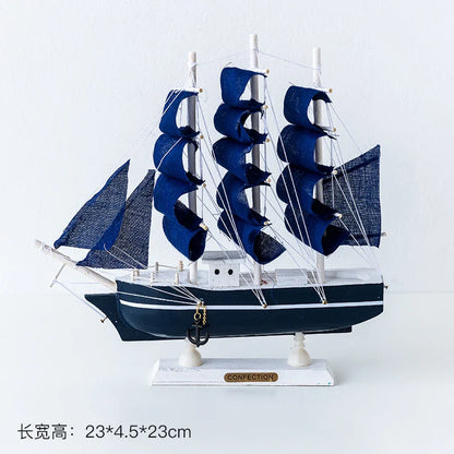 Wooden Sailboat Model Handcrafted Coastal Nautical Decor Table Centerpiece For Living Room Office Desk Gift For Adults And Teens