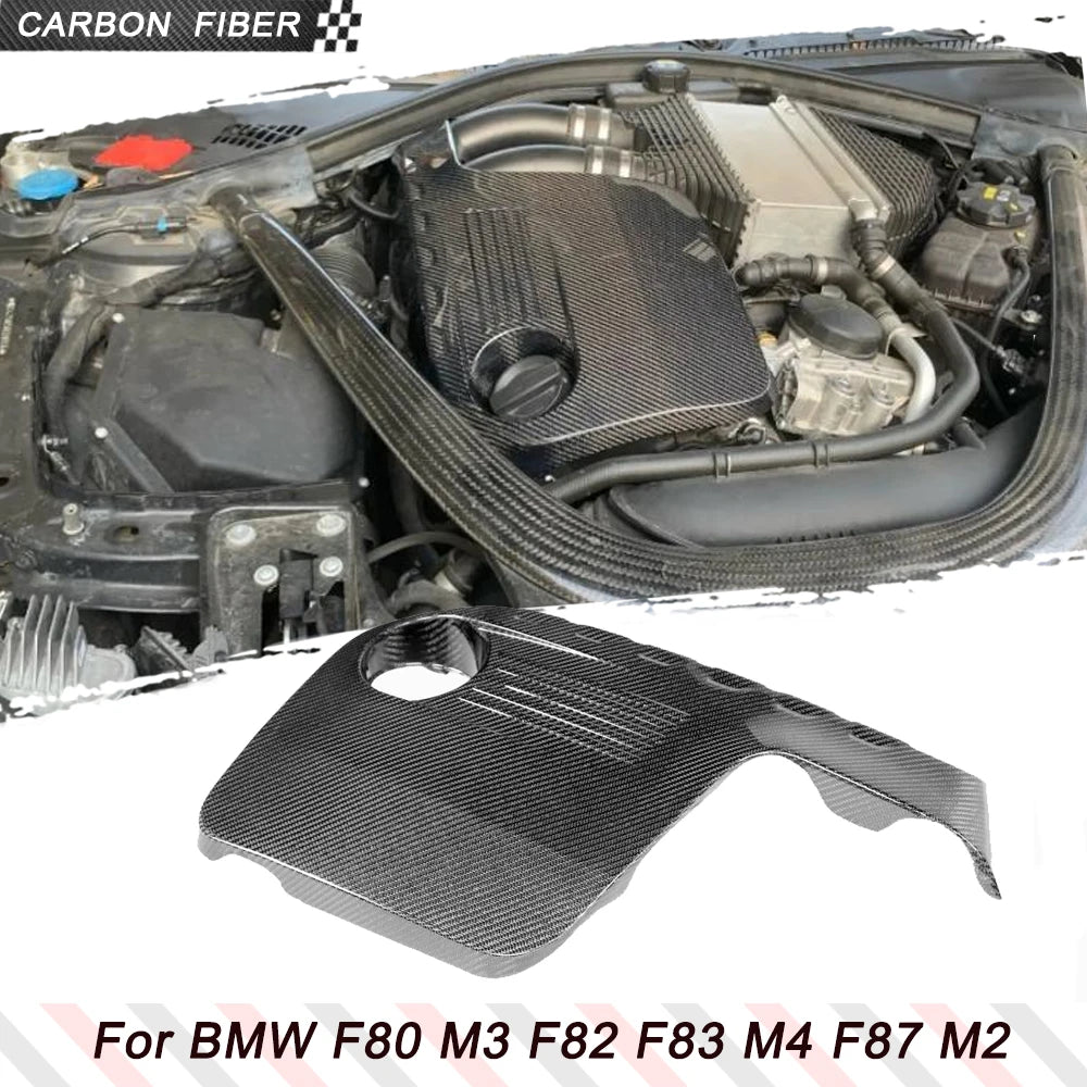 Carbon Fiber Front Engine Cover Trim for BMW F80 M3 F82 F83 M4 F87 M2 2014-2019 Car Hood Engine Cover Trim Hood Bonnet Protector