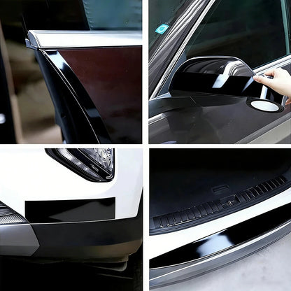 3/5/7/10cm*3/5/7/10m Glossy Black Car Sticker Paste Protective Strips Auto Door Sill Side Anti-Scratch Tape Car Accessories