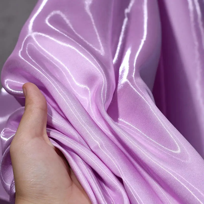 Liquid Water Light Reflective Fabric Per Meter for Clothes Wedding Dresses DIY Sewing Fashion Plain Silky Smooth Cloth Pink Blue