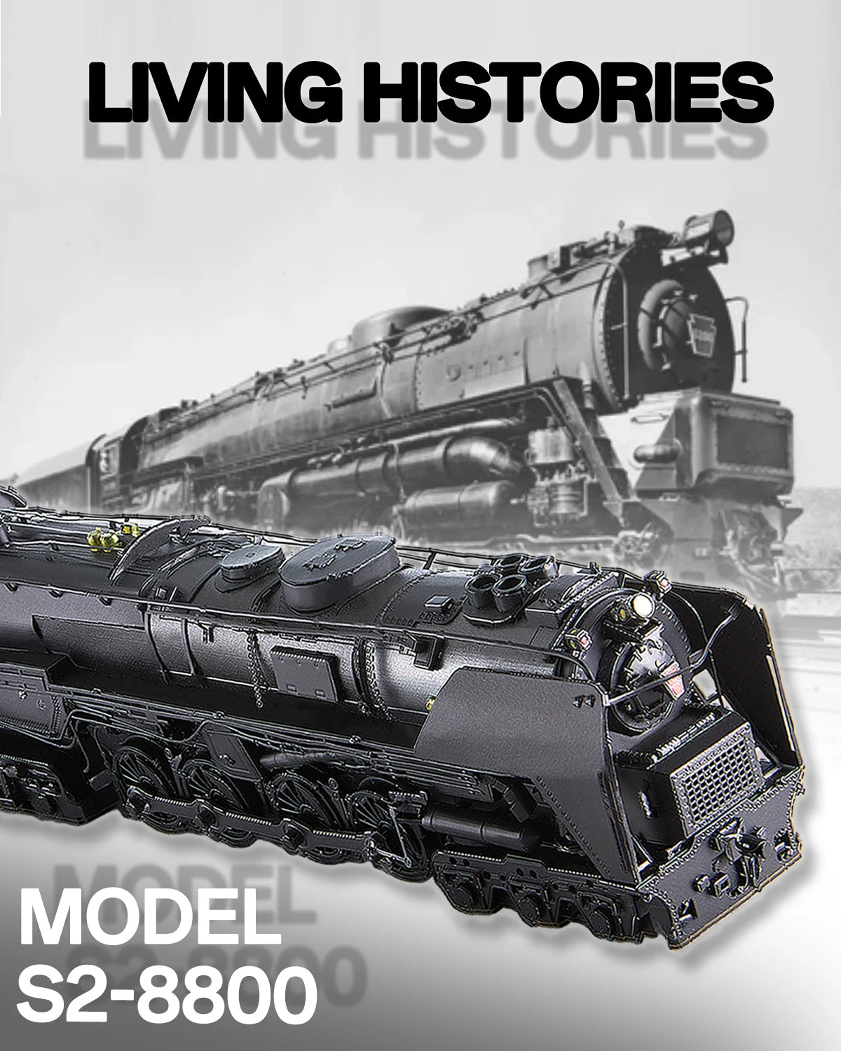 Piececool 3D Metal Puzzles Class S-2 Locomotive DIY Kit Jigsaw Assembly Model Kits for Home Collection