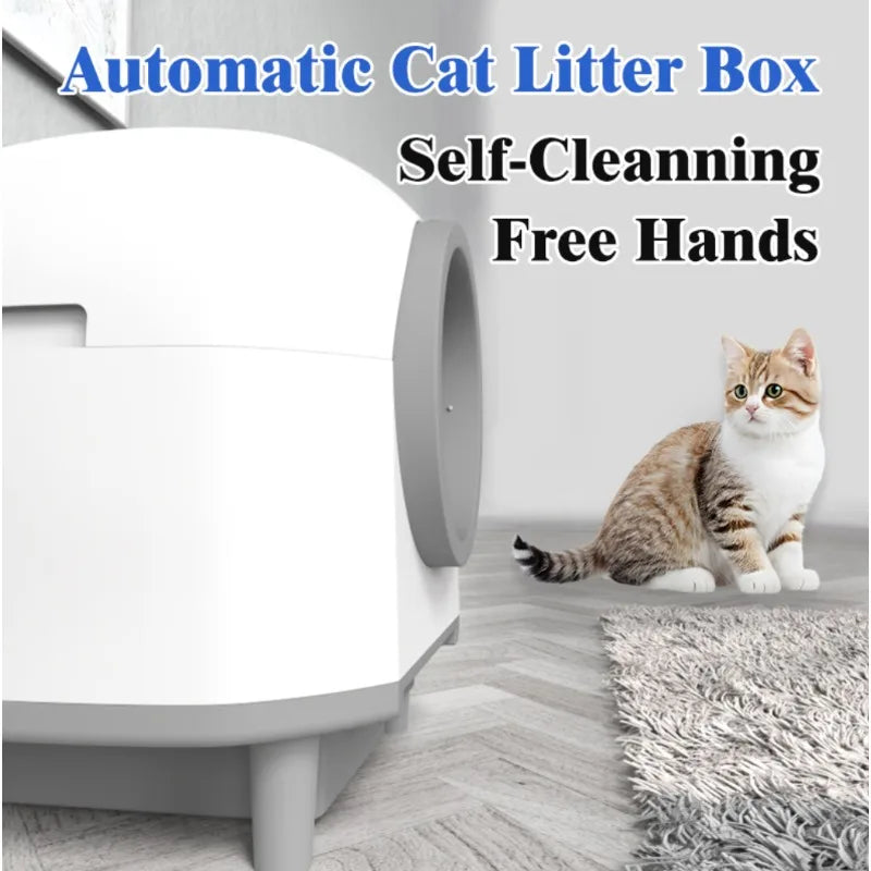 smart cat litter box Fully automatic, APP control, 80L super large space smart cat toilet, removable and washable cat litter box