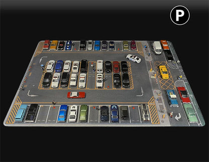 80CM 1:64 Scale Model Car Scene Mat Large Parking Lot Mat for Diecast Vehicle Scene Display Toy Mouse Pad Scene Show Toy