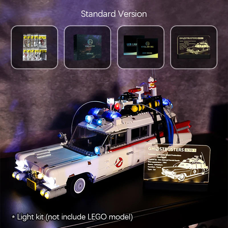 Kyglaring Led Lighting Set DIY Toys for Creator Ghostbusters 10274 Ecto-1  (Not Include the Building Blocks)