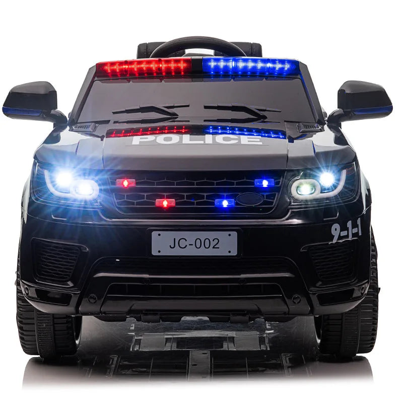12V Load 30KG Big Size With Remote Control Children's Electric Four-wheel Rechargable Double Drive Toy Battery Police Music Car