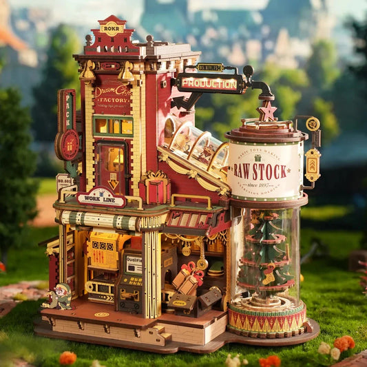 Dream Gift Factory 3D Wooden Puzzle Music Box Christmas Model DIY Kit for Kids Adults Best Gift Decor for Girls