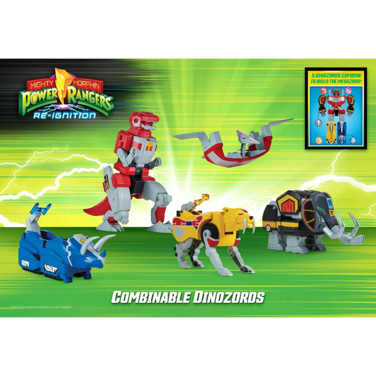 Playmates MMPR Re-Ignition 5-in-1 Combinable Dino Zords Megazord Combine Robot Action Figure Loose Without Original Packaging
