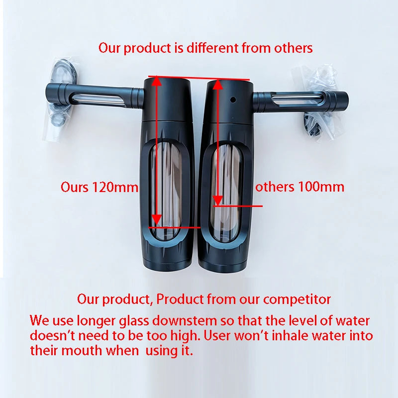 6″ Metal Aluminum Glass Bubbler Water Pipe Mini Smoking Bottle Portable Hookah Shisha Tube Filter (Ship within 24 hours)