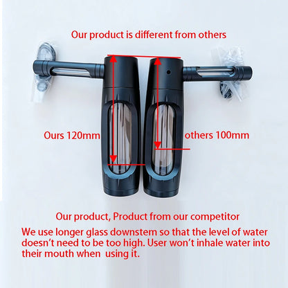 6″ Metal Aluminum Glass Bubbler Water Pipe Mini Smoking Bottle Portable Hookah Shisha Tube Filter (Ship within 24 hours)